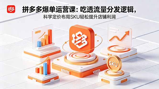 拼多多爆单运营实战课：吃透流量分发逻辑，科学定价布局SKU轻松提升店铺利润-HEIXMI（中国站）