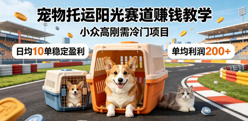 宠物托运阳光赛道賺钱教学，小众高刚需冷门项目，日均10单稳定盈利，单均利润200+-HEIXMI（中国站）