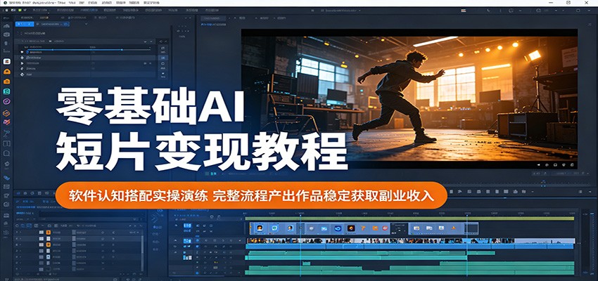 零基础AI短片变现教程：软件认知搭配实操演练，完整流程产出作品稳定获取副业收入-HEIXMI（中国站）