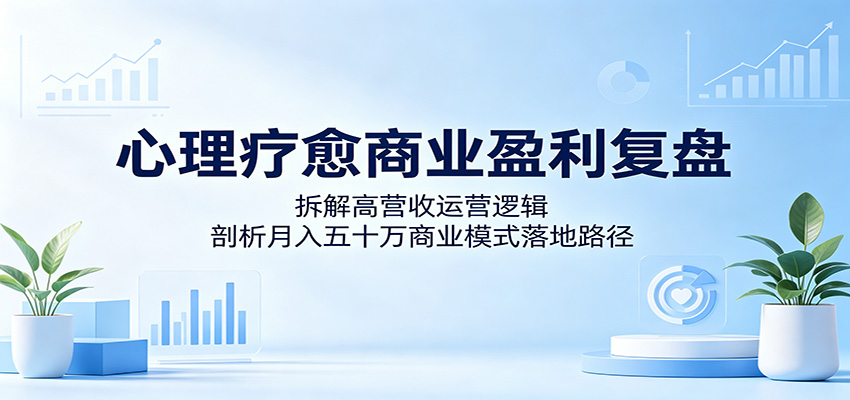 心理疗愈商业盈利复盘：拆解高营收运营逻辑，剖析月入五十万商业模式落地路径-HEIXMI（中国站）