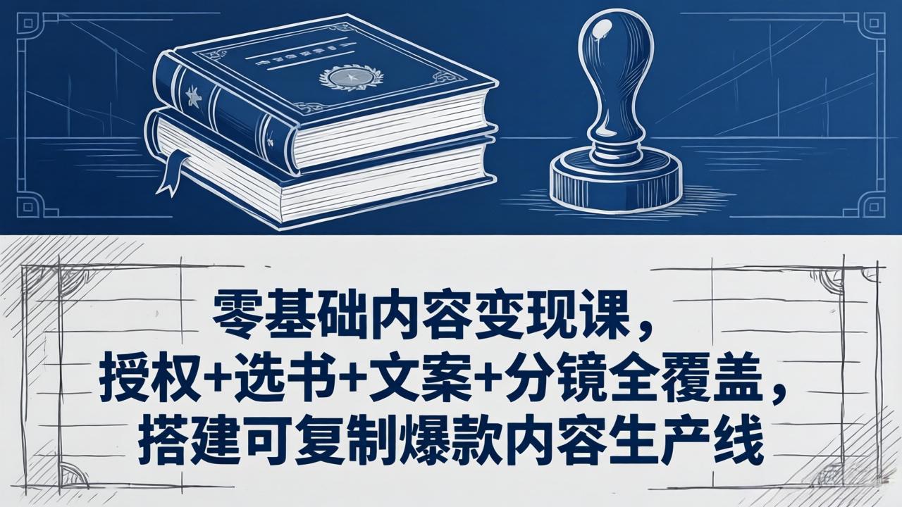 零基础内容变现课，授权+选书+文案+分镜全覆盖，搭建可复制爆款内容生产线-HEIXMI（中国站）