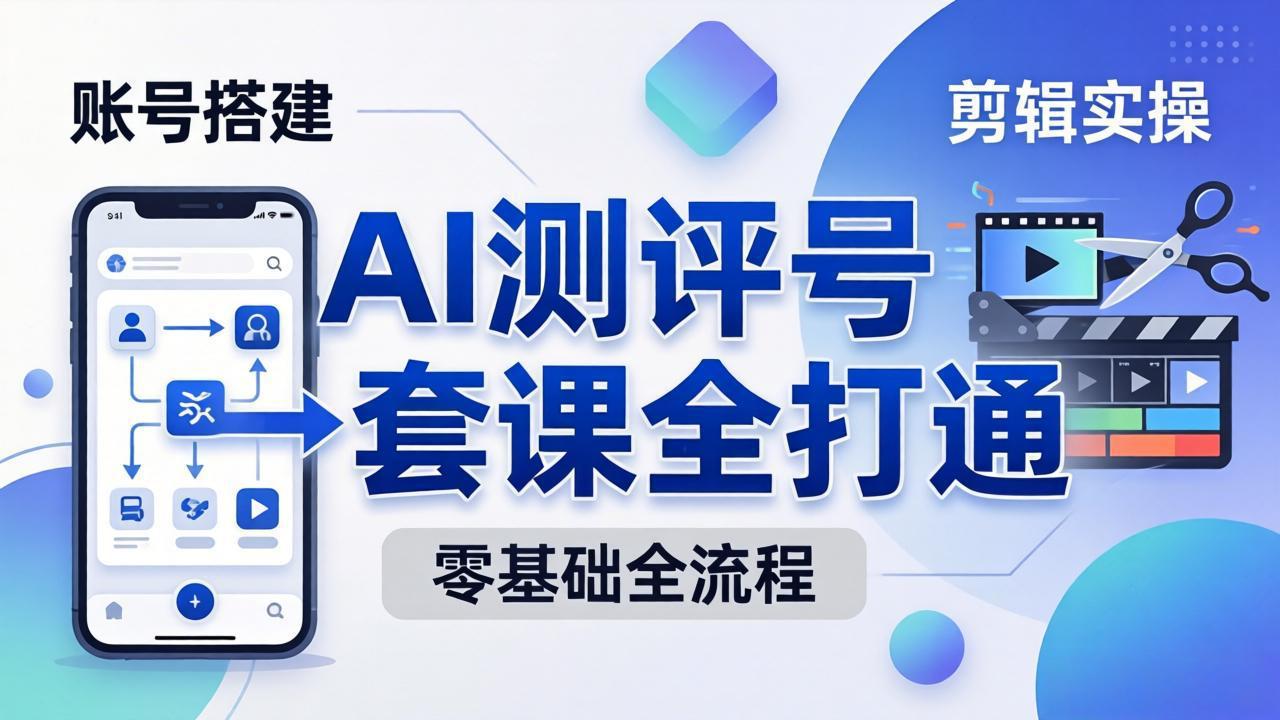 零基础起步怎么做AI测评号？账号搭建、爆款文案、剪辑实操、涨粉变现，一套课全打通-HEIXMI（中国站）