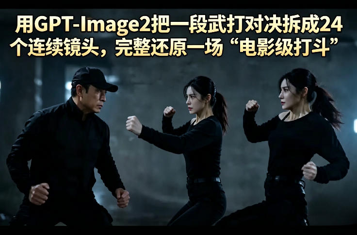 用GPT-Image2把一段武打对决拆成24个连续镜头，完整还原一场“电影级打斗”-HEIXMI（中国站）