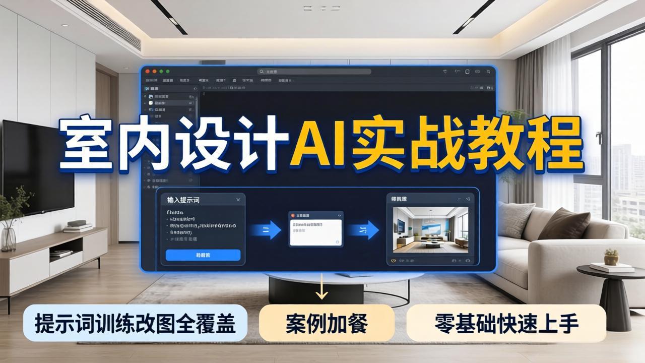 2026室内设计AI实战教程，提示词训练改图全覆盖，搭配案例加餐，零基础也能快速上手-HEIXMI（中国站）