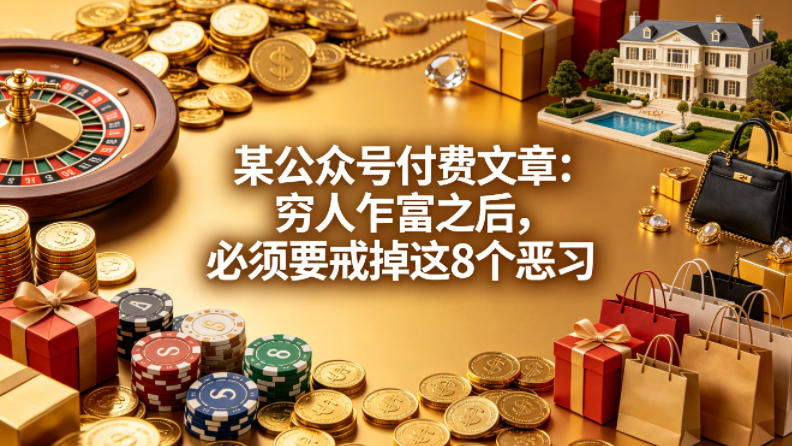 某公众号付费文章：穷人乍富之后，必须要戒掉这8个恶习-HEIXMI（中国站）