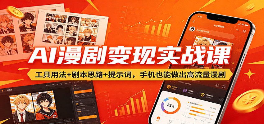 AI漫剧变现实战课：工具用法+剧本思路+提示词，手机也能做出高流量漫剧-HEIXMI（中国站）