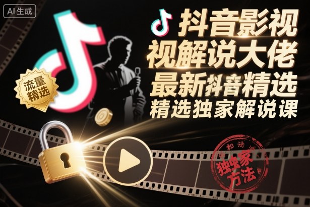 抖音影视解说大佬最新抖音进精选和独家方法，精选独家解说课(更新26年3月)-HEIXMI（中国站）