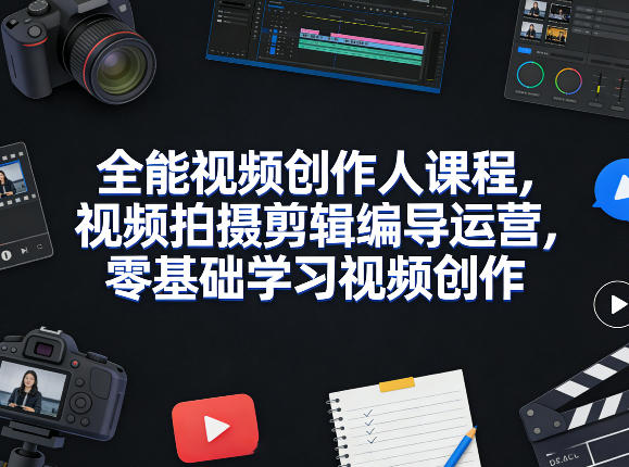 全能视频创作人课程，视频拍摄剪辑编导运营，零基础学习视频创作(更新2026年4月)-HEIXMI（中国站）