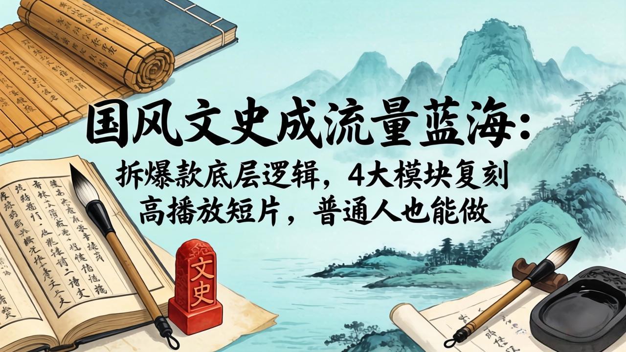 国风文史成流量蓝海：拆爆款底层逻辑，4大模块复刻高播放短片，普通人也能做-HEIXMI（中国站）
