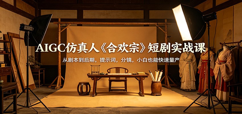 AIGC仿真人《合欢宗》短剧实战课：从剧本到后期，提示词，分镜，小白也能快速量产-HEIXMI（中国站）