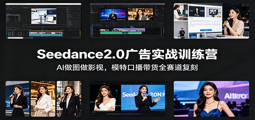Seedance2.0广告实战训练营：AI做图做影视，模特口播带货全赛道复刻-HEIXMI（中国站）