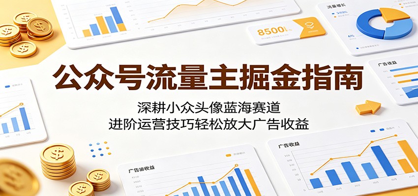 公众号流量主掘金指南：深耕小众头像蓝海赛道，进阶运营技巧轻松放大广告收益-HEIXMI（中国站）