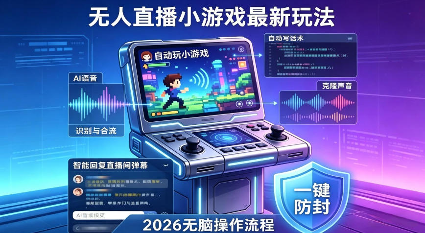 2026年AI无人直播小游戏全流程，不违规不封号，开启创业副业增收之路，小白月入1w+【揭秘】-HEIXMI（中国站）