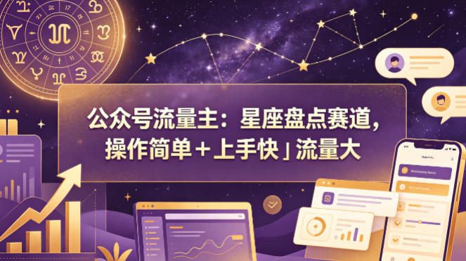 公众号流量主：星座盘点赛道，操作简单＋上手快＋流量大-HEIXMI（中国站）