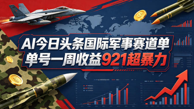 AI今日头条国际军事赛道，单号一周收益921，超暴力-HEIXMI（中国站）