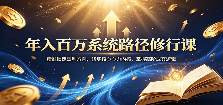 年入百万系统路径修行课：精准锁定盈利方向，修炼核心心力内核，掌握高阶成交逻辑-HEIXMI（中国站）