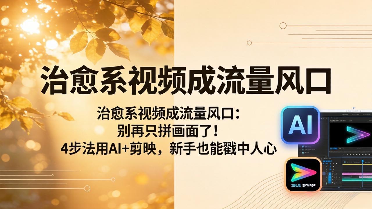 治愈系视频成流量风口：别再只拼画面了！4步法用AI+剪映，新手也能戳中人心-HEIXMI（中国站）