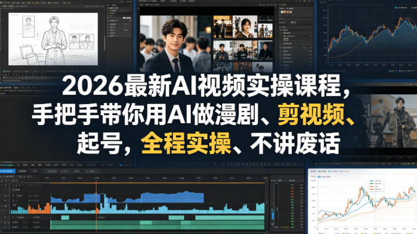 2026最新AI视频实操课程，手把手带你用AI做漫剧、剪视频、起号，全程实操、不讲废话-HEIXMI（中国站）