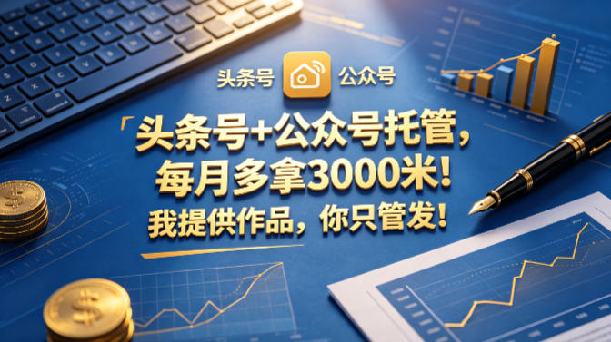 头条号+公众号托管，每月多拿3000米！我提供作品，你只管发！【揭秘】-HEIXMI（中国站）