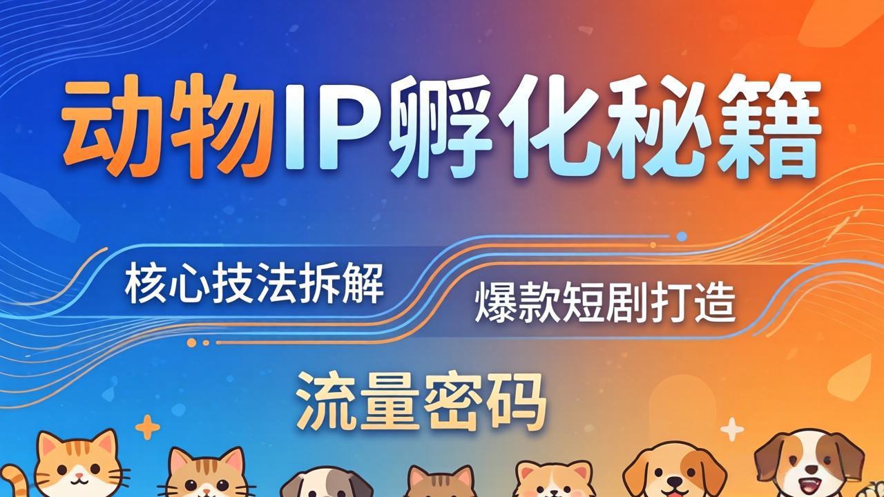 动物IP孵化全套秘籍，三大核心技法拆解，打造爆款萌宠短剧，轻松拿捏赛道流量密码-HEIXMI（中国站）