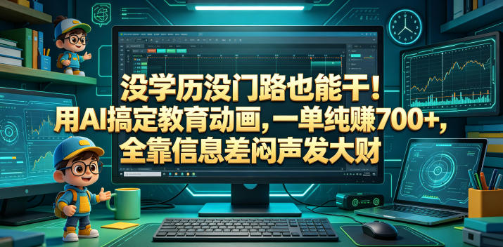 没学历没门路也能干！用AI搞定教育动画，一单纯賺700+，全靠信息差闷声发大财【揭秘】-HEIXMI（中国站）