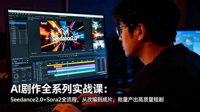 AI剧作全系列实战课：Seedance2.0+Sora2全流程，从改编到成片，批量产出高质量短剧-HEIXMI（中国站）