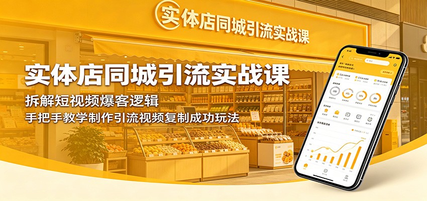 实体店同城引流实战课：拆解短视频爆客逻辑，手把手教学制作引流视频复制成功玩法-HEIXMI（中国站）