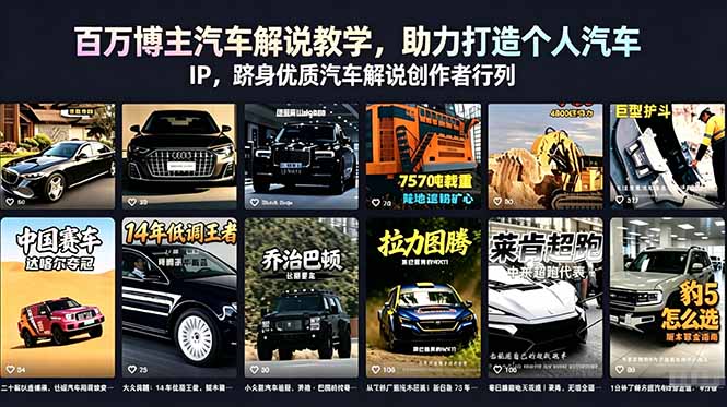 百万博主汽车解说教学，助力打造个人汽车 IP，跻身优质汽车解说创作者行列-HEIXMI（中国站）