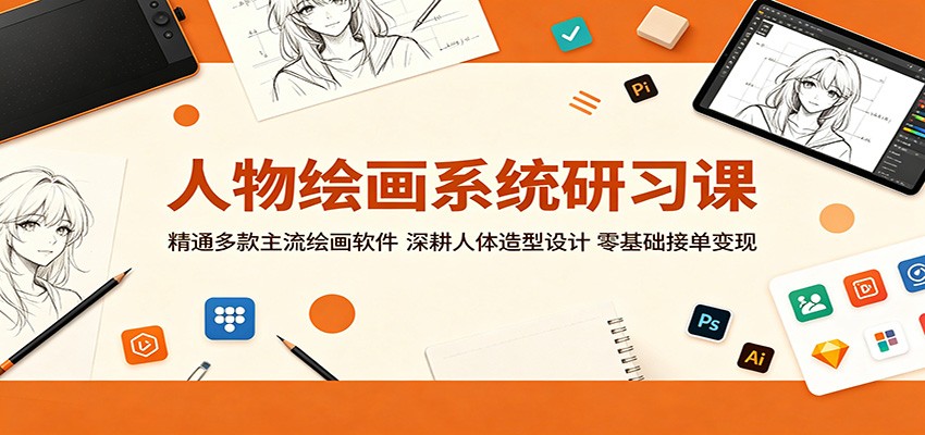 人物绘画系统研习课：精通多款主流绘画软件，深耕人体造型设计，零基础接单变现-HEIXMI（中国站）