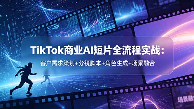 TikTok商业AI短片全流程实战：客户需求策划+分镜脚本+角色生成+场景融合-HEIXMI（中国站）