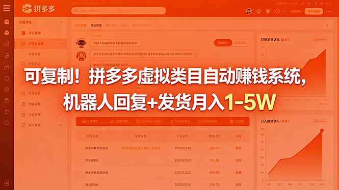可复制！拼多多虚拟类目自动赚钱系统，机器人回复+发货月入 1-5W-HEIXMI（中国站）