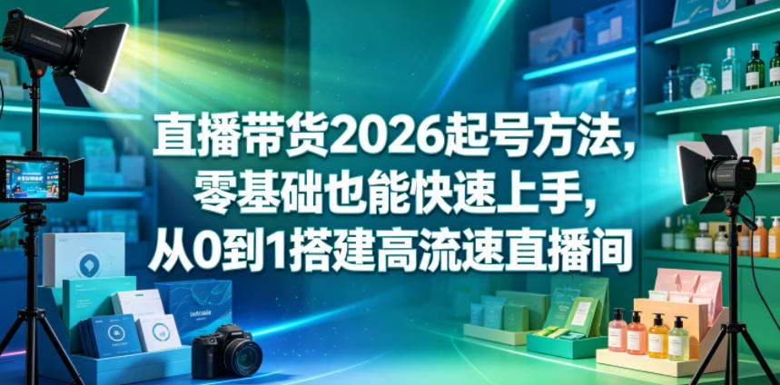 直播带货2026起号方法，零基础也能快速上手，从0到1搭建高流速直播间-HEIXMI（中国站）