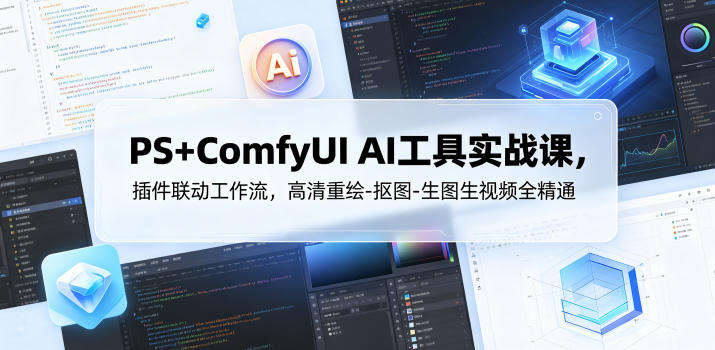 PS+ComfyUI AI工具实战课，插件联动工作流，高清重绘-抠图-生图生视频全精通-HEIXMI（中国站）