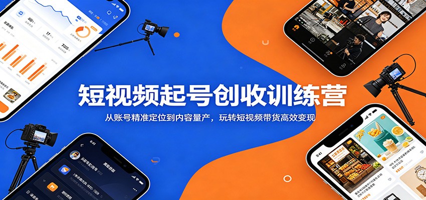 短视频起号创收训练营：从账号精准定位到内容量产，玩转短视频带货高效变现-HEIXMI（中国站）