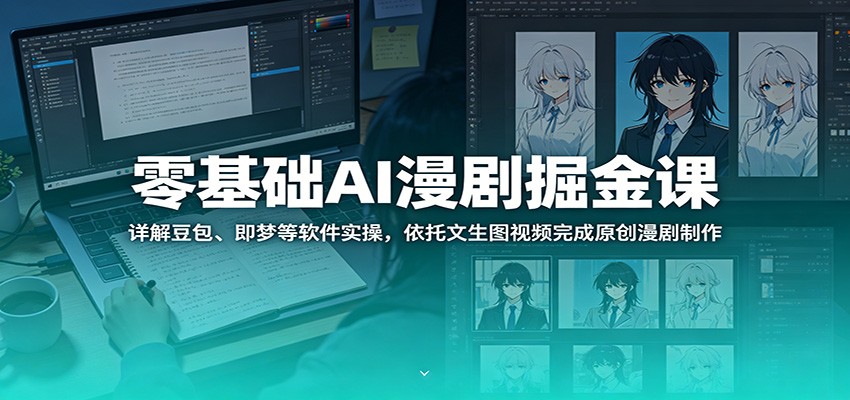 零基础AI漫剧掘金课：详解豆包、即梦等软件实操，依托文生图视频完成原创漫剧制作-HEIXMI（中国站）