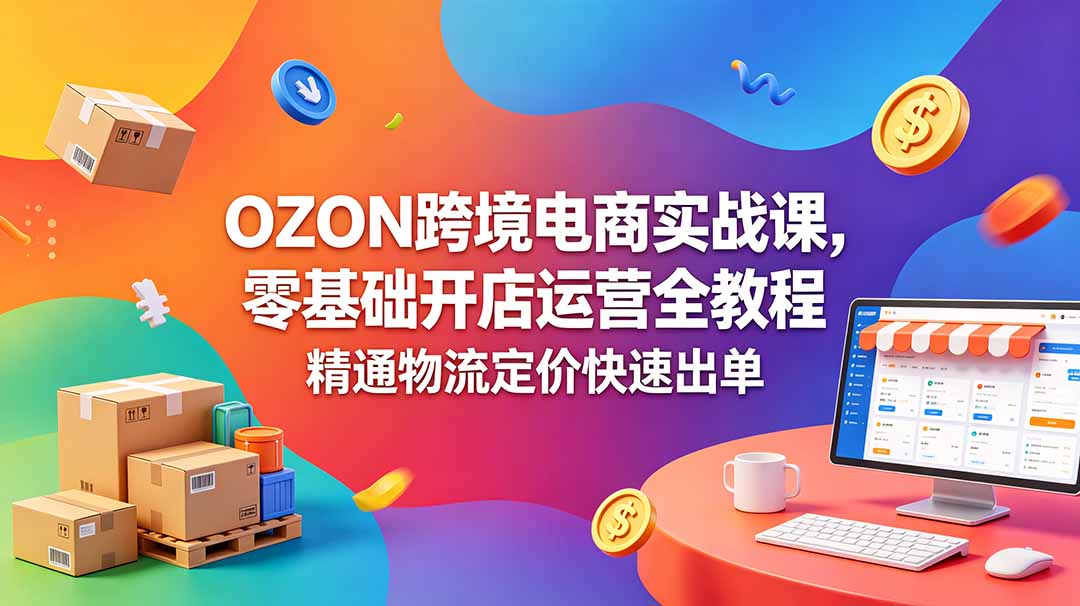 OZON 跨境电商实战课，零基础开店运营全教程，精通物流定价快速出单-HEIXMI（中国站）