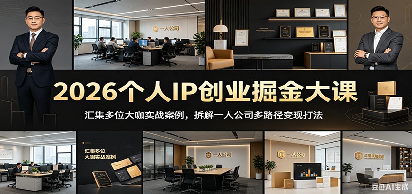 2026个人IP创业掘金大课：汇集多位大咖实战案例，拆解一人公司多路径变现打法-HEIXMI（中国站）