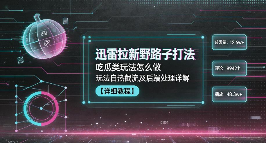 迅雷拉新野路子打法，吃瓜类玩法怎么做，玩法自热截流及后端处理详解-HEIXMI（中国站）