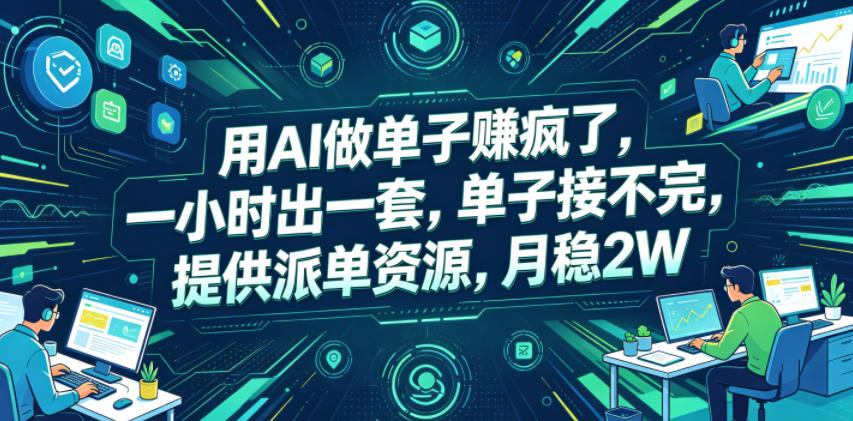 用AI做单子賺疯了，一小时出一套，单子接不完，提供派单资源，月稳2W【揭秘】-HEIXMI（中国站）