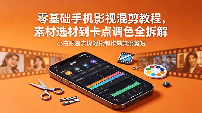 零基础手机影视混剪教程，素材选材到卡点调色全拆解，小白跟着实操轻松制作爆款混剪短片-HEIXMI（中国站）