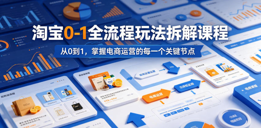 淘宝0-1全流程玩法拆解课程，从0到1，掌握电商运营的每一个关键节点-HEIXMI（中国站）