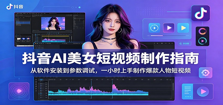 抖音AI美女短视频制作指南：从软件安装到参数调试，一小时上手制作爆款人物短视频-HEIXMI（中国站）