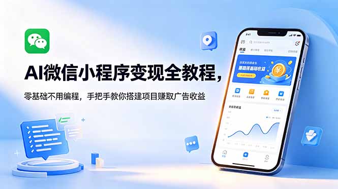 AI微信小程序变现全教程，零基础不用编程，手把手教你搭建项目赚取广告收益-HEIXMI（中国站）