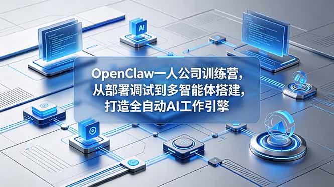 OpenClaw 一人公司训练营，从部署调试到多智能体搭建，打造全自动 AI 工作引擎-HEIXMI（中国站）