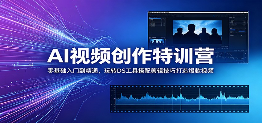 AI视频创作特训营：零基础入门到精通，玩转DS工具搭配剪辑技巧打造爆款视频-HEIXMI（中国站）