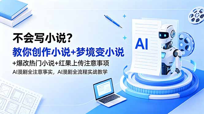不会写小说？教你创作小说+梦境变小说+爆改热门小说+红果上传注意事项，AI漫剧全流程实战教学-HEIXMI（中国站）