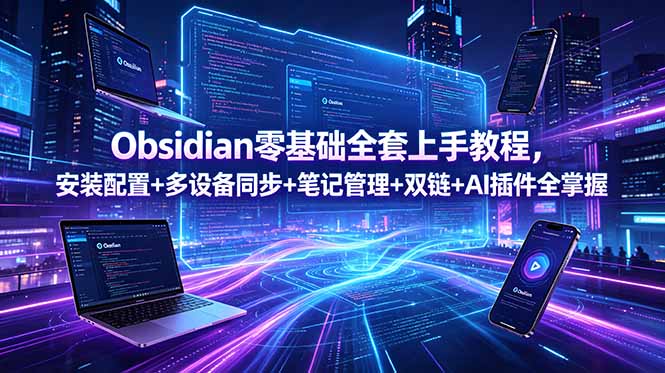 Obsidian零基础全套上手教程，安装配置+多设备同步+笔记管理+双链+AI插件全掌握-HEIXMI（中国站）