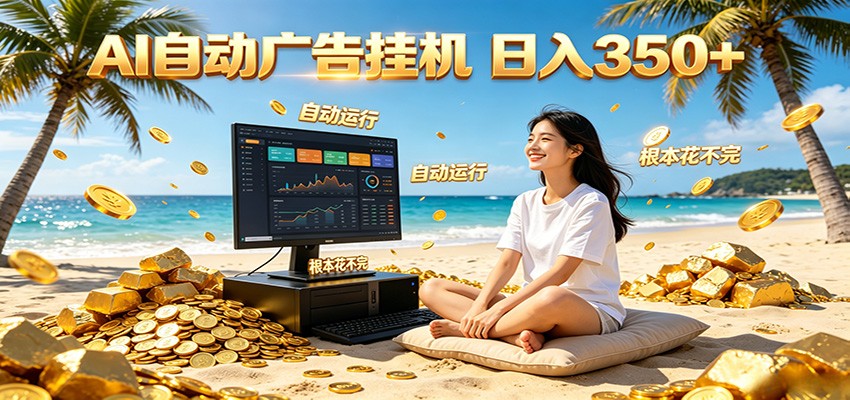 AI自动广告挂机 日入350+ 真正做到躺赚式变现，根本花不完！-HEIXMI（中国站）