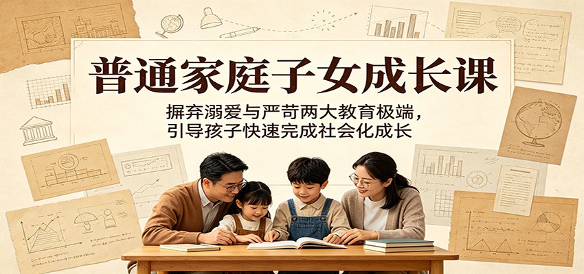 普通家庭子女成长课：摒弃溺爱与严苛两大教育极端，引导孩子快速完成社会化成长-HEIXMI（中国站）