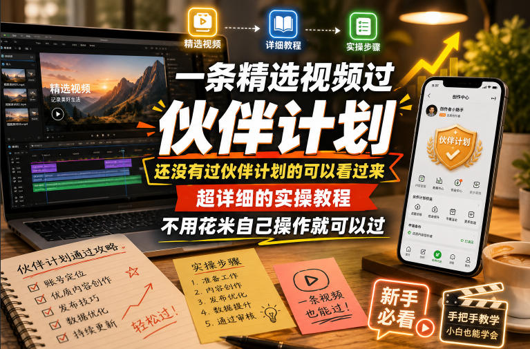 一条精选视频过伙伴计划，还没有过伙伴计划的可以看过来，超详细的实操教程，不用花米自己操作就可以过-HEIXMI（中国站）